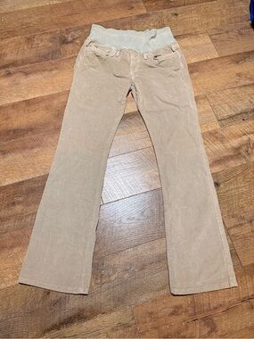Joes Jeans Secret Fit Belly Maternity Corduroy Pants 31 Tan Flare Bootcut 31